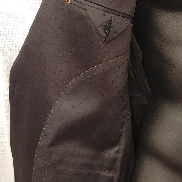 MEN'S DOLCE VITA 3 PIECE SUPER 150'S SLIM FIT BLACK TUXEDO. - Picture 9 of 16